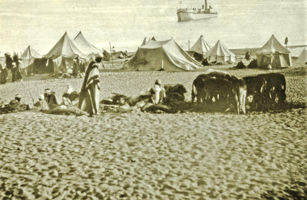 Detail of Suez Canal Inauguration Ismailia, Arab camp at Lake Timsah, Egypt by M. Léon