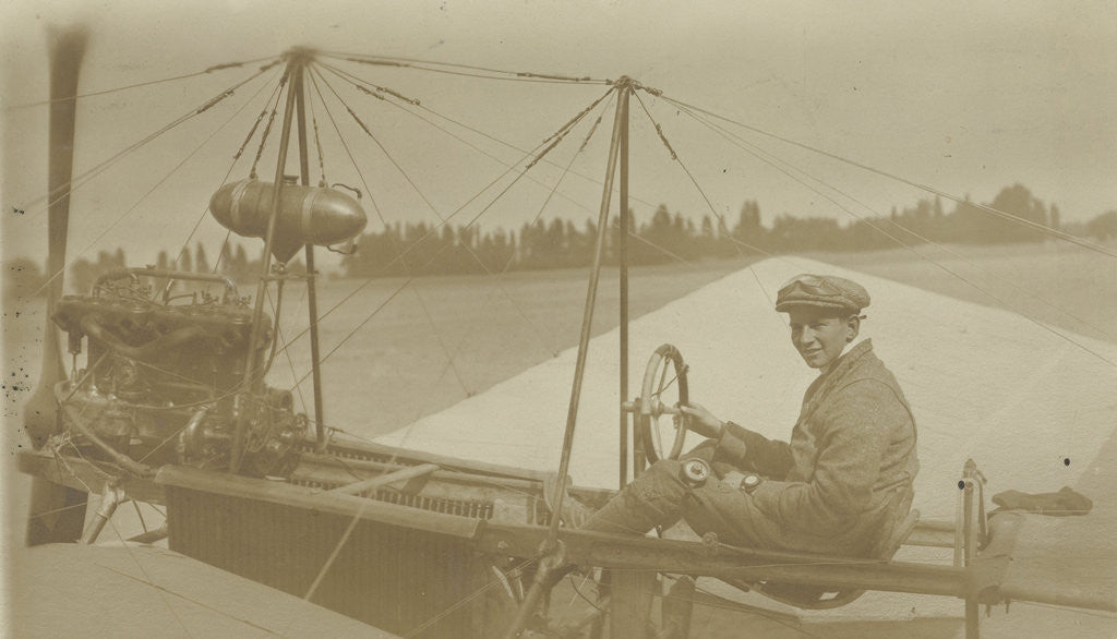 Detail of Portrait of Anthony Fokker in his plane during the Queen's Feast in Haarlem, 1911 by Anonymous