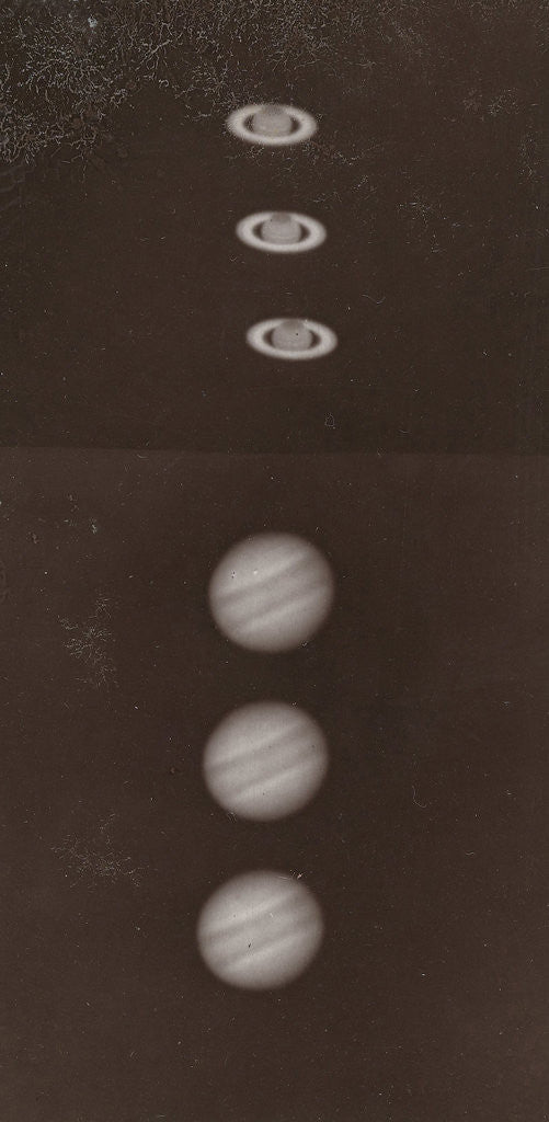 Detail of Saturn and its ring; Jupiter and its belts by Prosper Henry