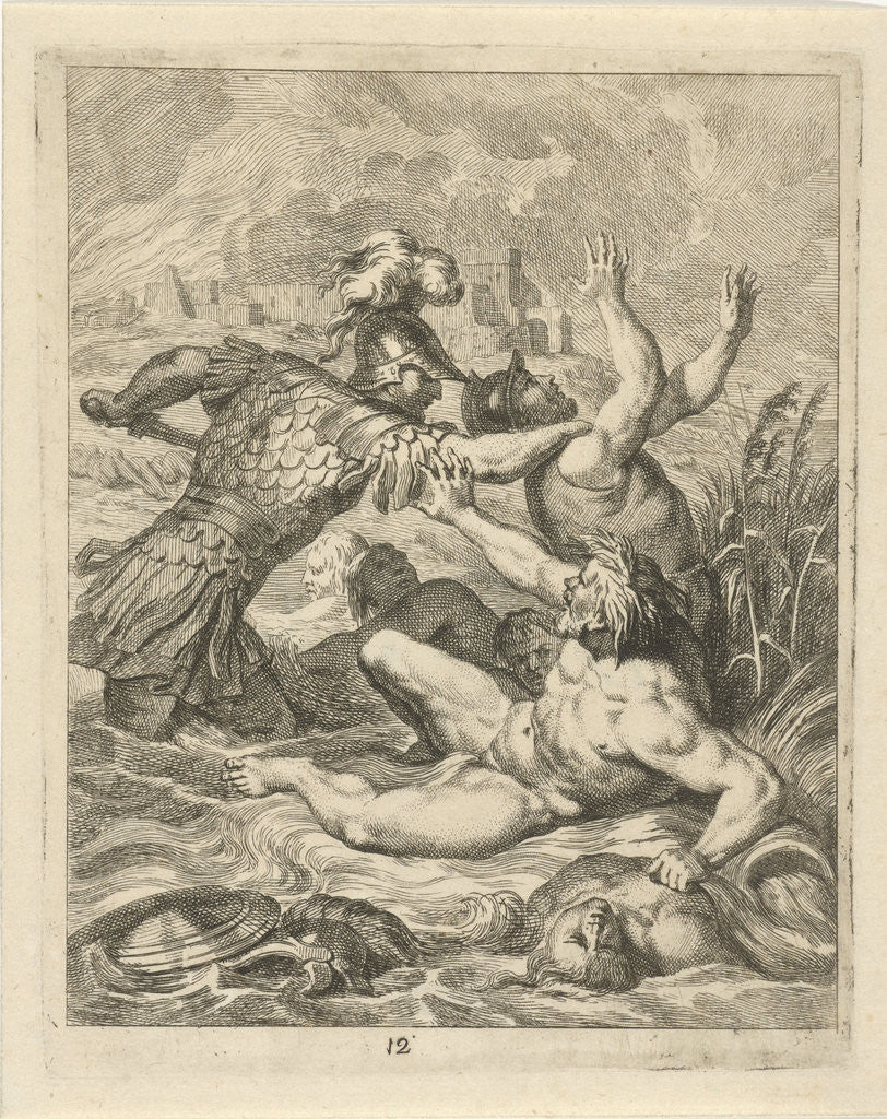 Detail of Achilles fights with river god Scamander, J. Alexander Janssens by Victor Honoré Janssens