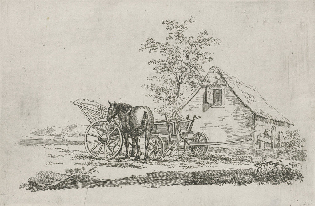 Detail of Landscape with a farm by Jacob Perkois