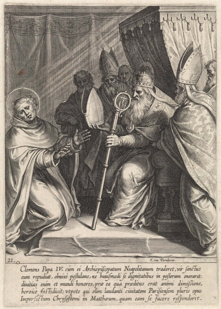 Detail of Thomas Aquinas declines the post of archbishop of Naples by Otto van Veen