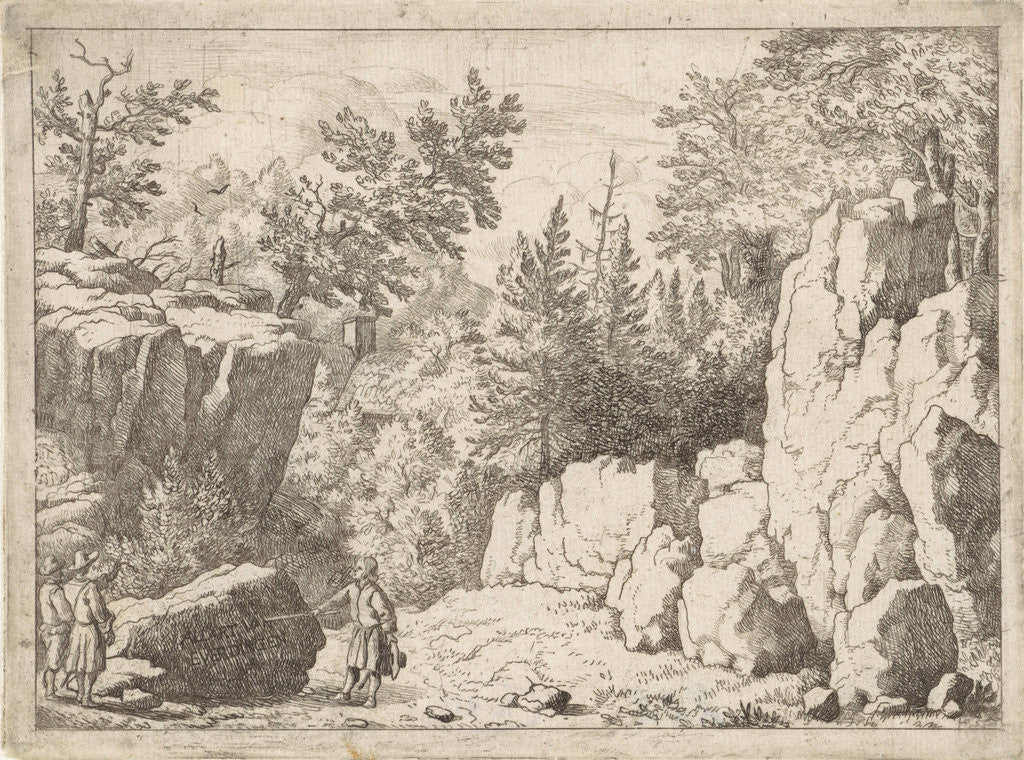 Detail of Landscape with man and pointer by Allaert van Everdingen