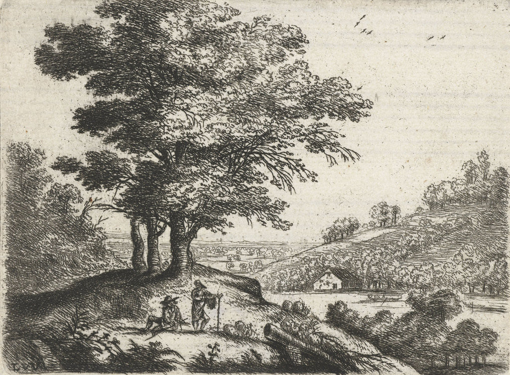 Detail of Landscape with a River by Lucas van Uden