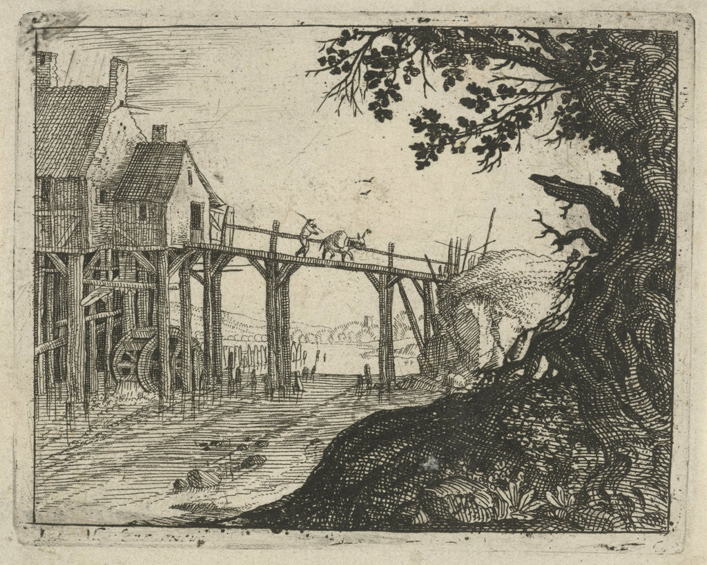 Detail of Landscape with a watermill by Gillis Peeters I