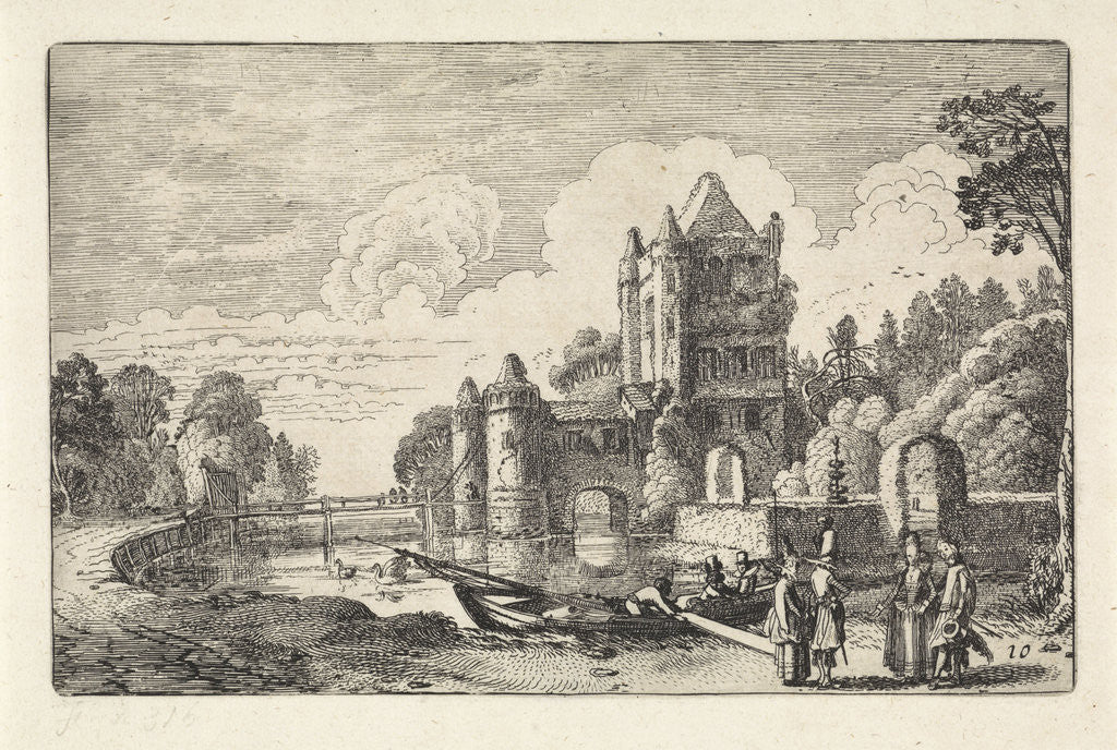 Detail of Landscape with the Amsterdam Gate in Haarlem by Jan van de Velde II