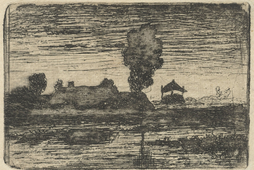 Detail of Landscape with haystack by Paul Joseph Constantin Gabriël