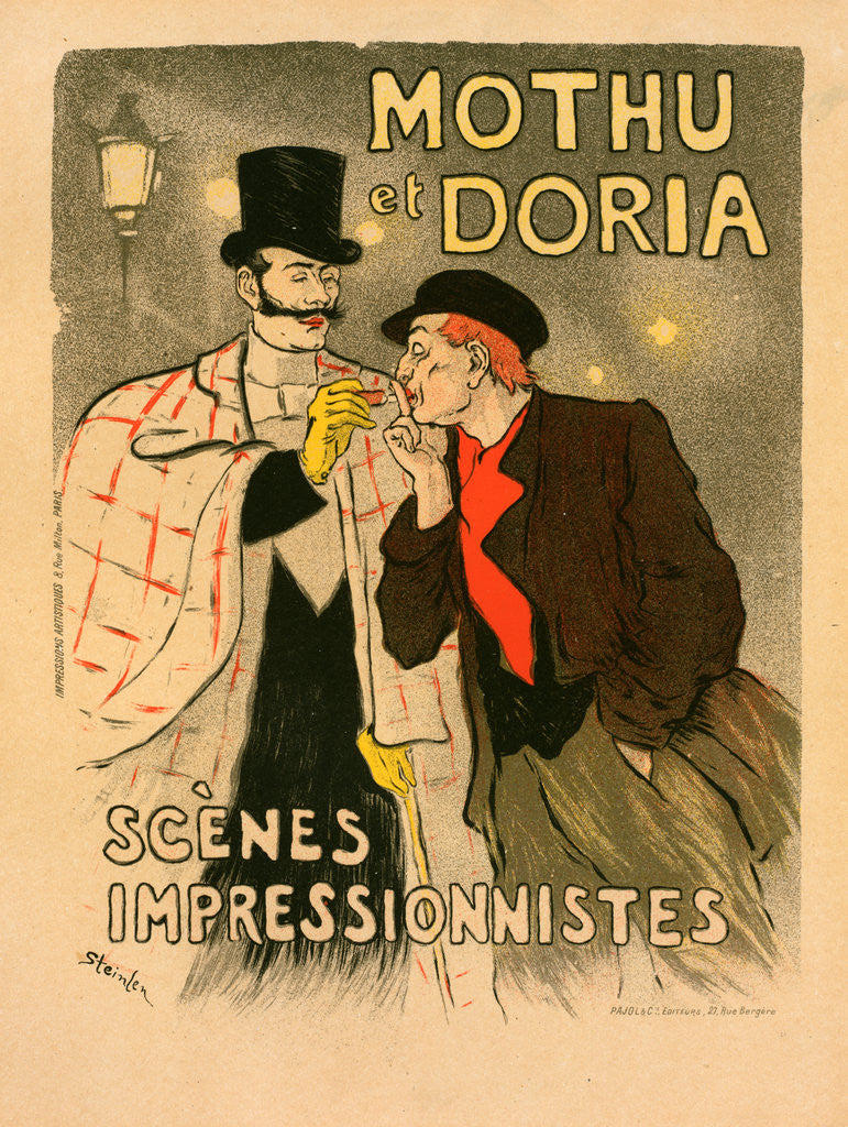 Detail of Poster for les Scènes impressionistes, Mothu et Doria by Théophile Alexandre Steinlen