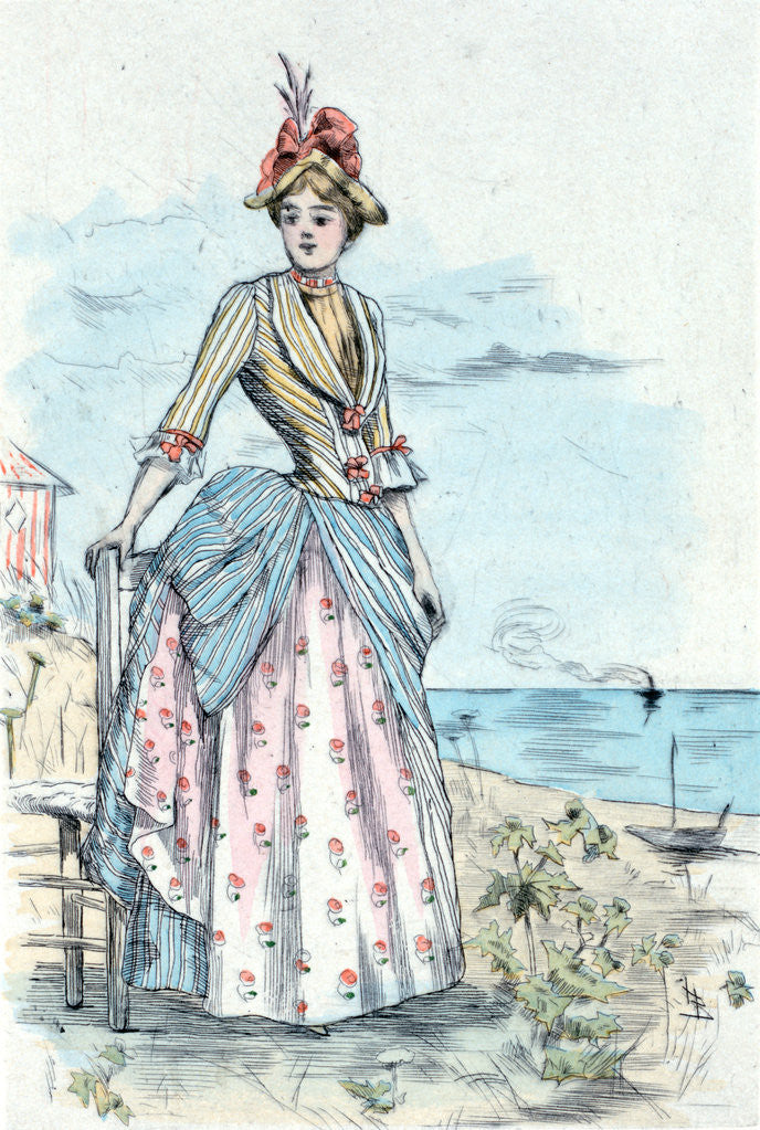 Detail of 1876, Women's fashion in nineteenth-century Paris by Henri Boutet