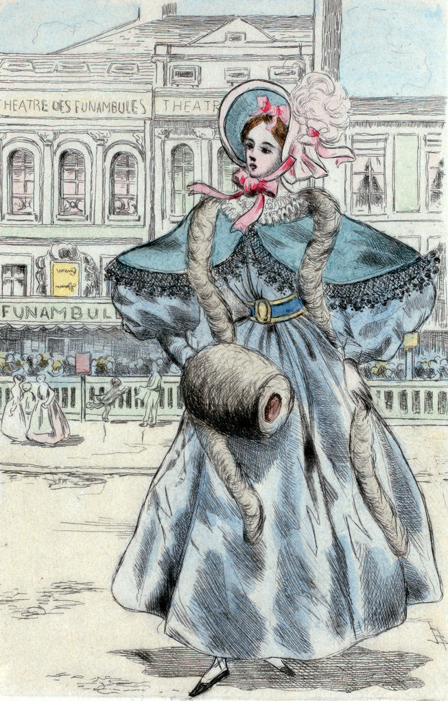Detail of 1834, Women's fashion in nineteenth-century Paris by Henri Boutet