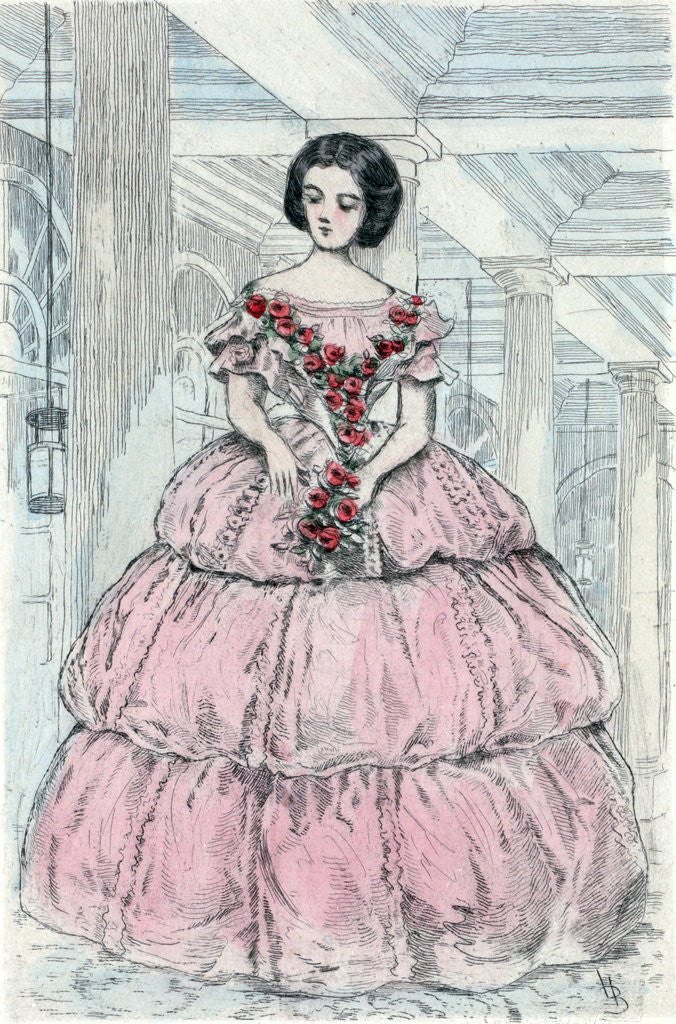 Detail of 1860, Women's fashion in nineteenth-century Paris by Henri Boutet