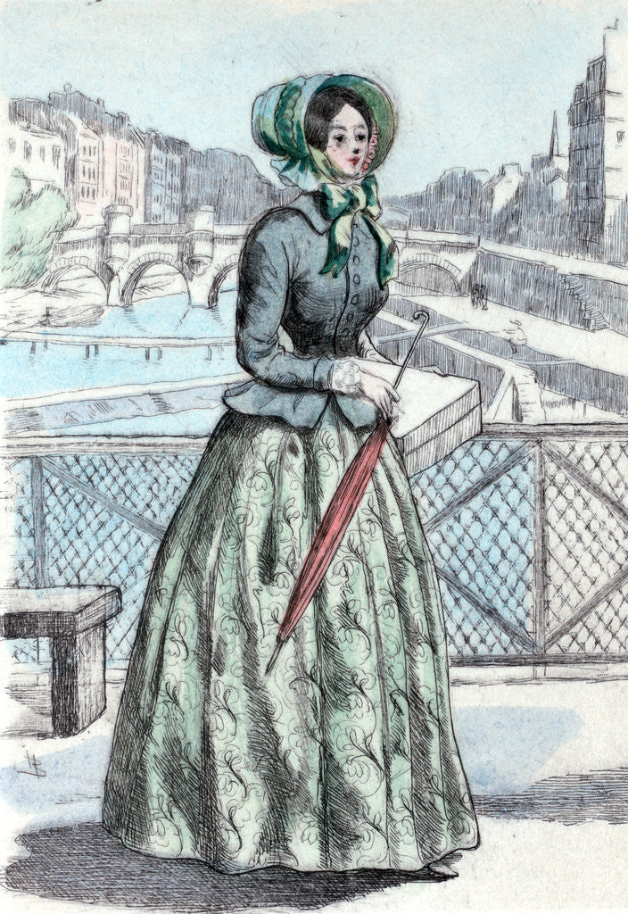 Detail of 1846, Women's fashion in nineteenth-century Paris by Henri Boutet