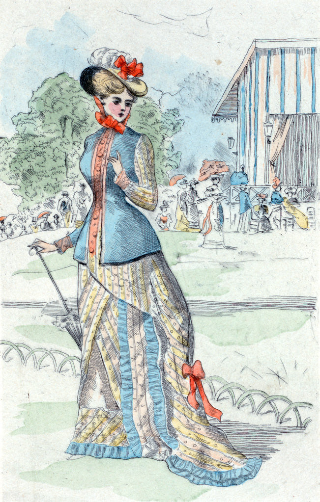 Detail of 1877, Women's fashion in nineteenth-century Paris by Henri Boutet