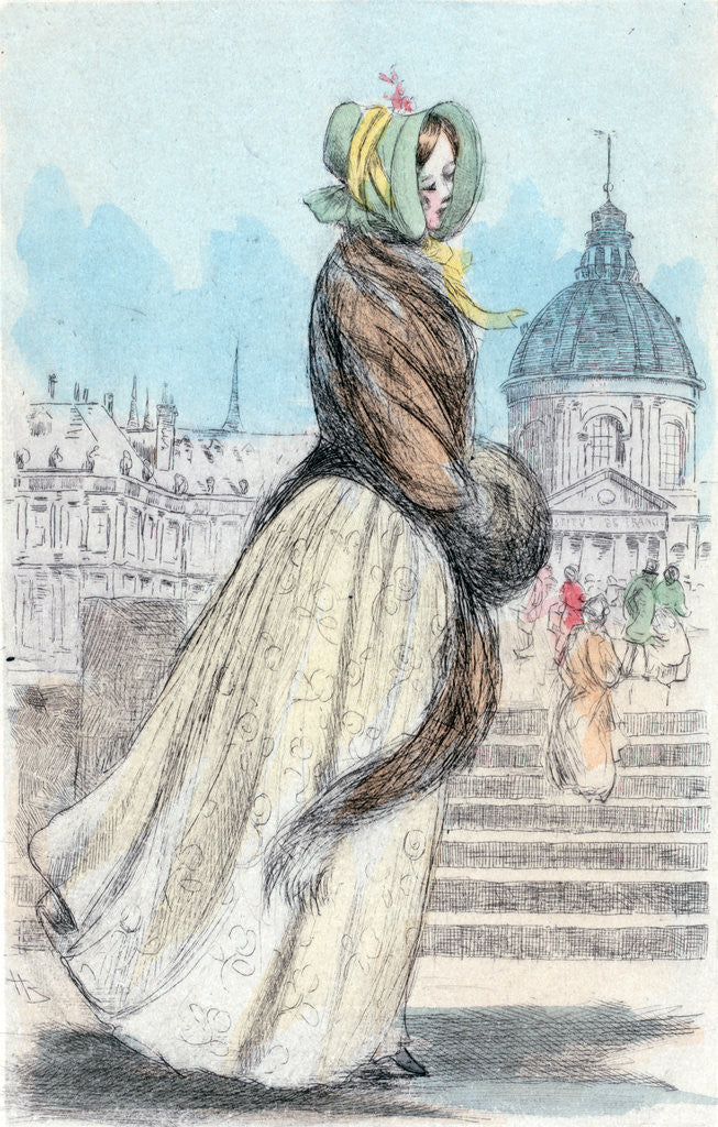 Detail of 1842, Women's fashion in nineteenth-century Paris by Henri Boutet