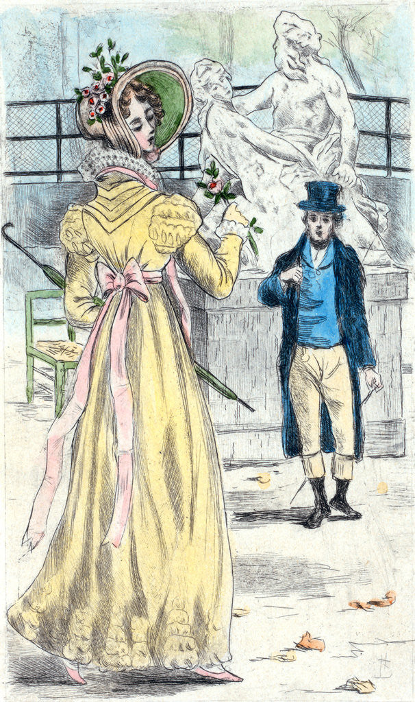 Detail of 1821, Women's fashion in nineteenth-century Paris by Henri Boutet