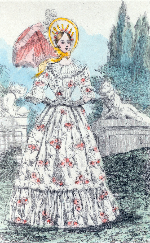 Detail of 1845, Women's fashion in nineteenth-century Paris by Henri Boutet