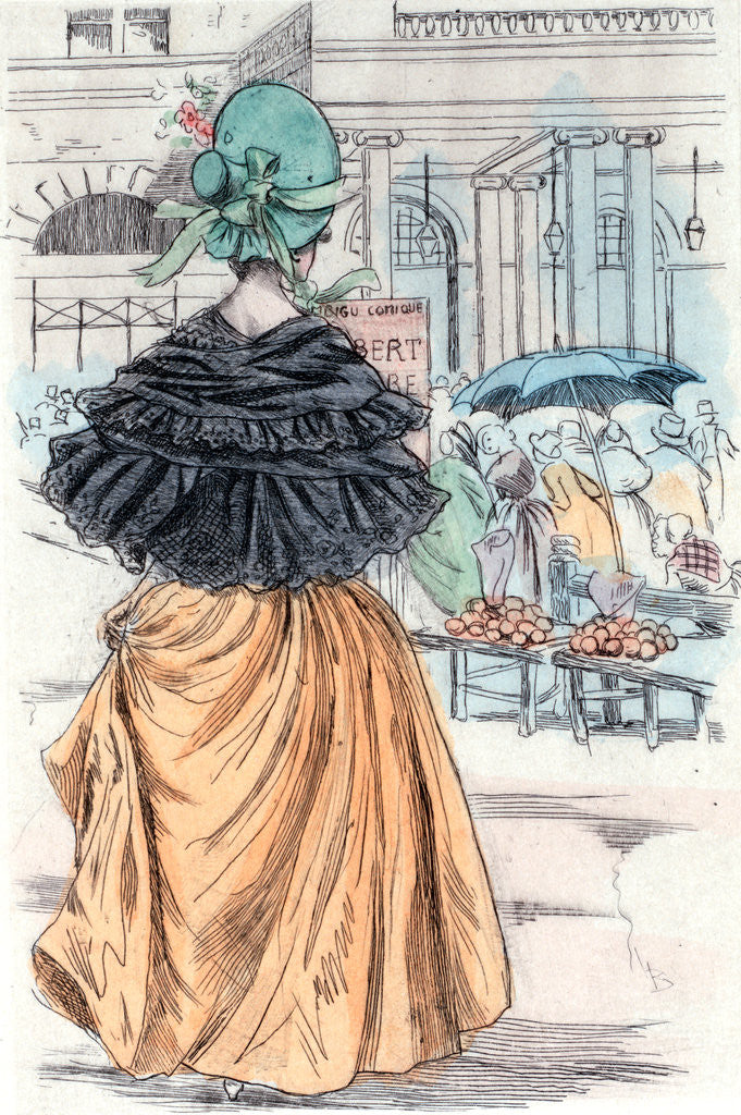 Detail of 1840, Women's fashion in nineteenth-century Paris by Henri Boutet