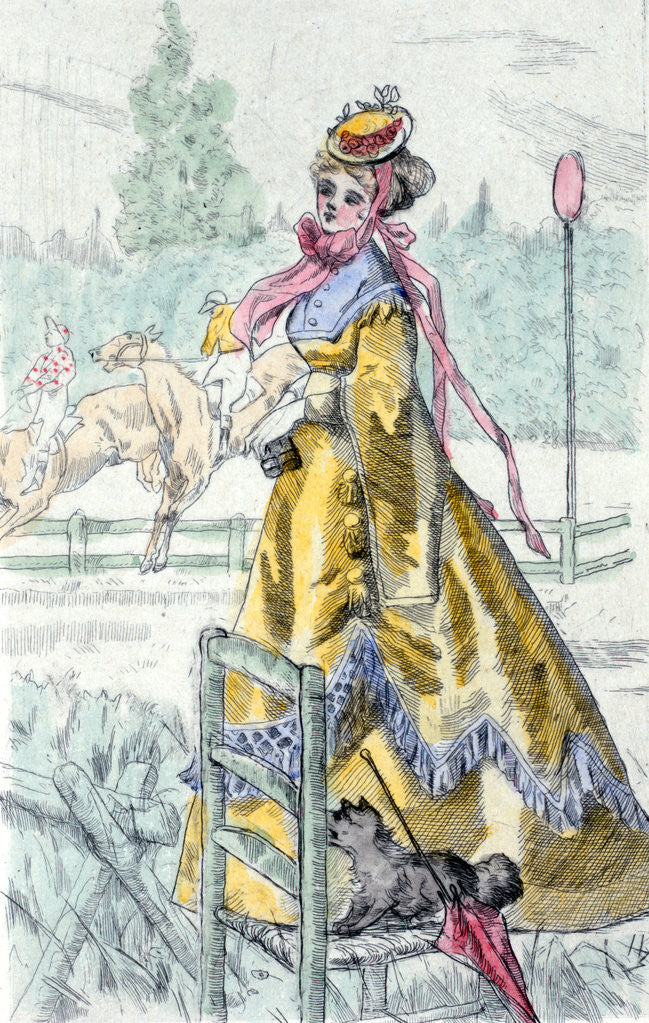 Detail of 1867, Women's fashion in nineteenth-century Paris by Henri Boutet