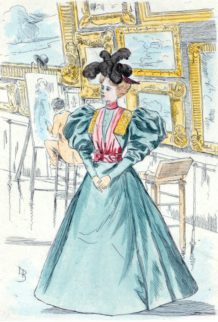 Detail of 1895, Women's fashion in nineteenth-century Paris by Henri Boutet