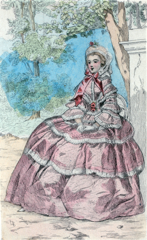 Detail of 1854, Women's fashion in nineteenth-century Paris by Henri Boutet