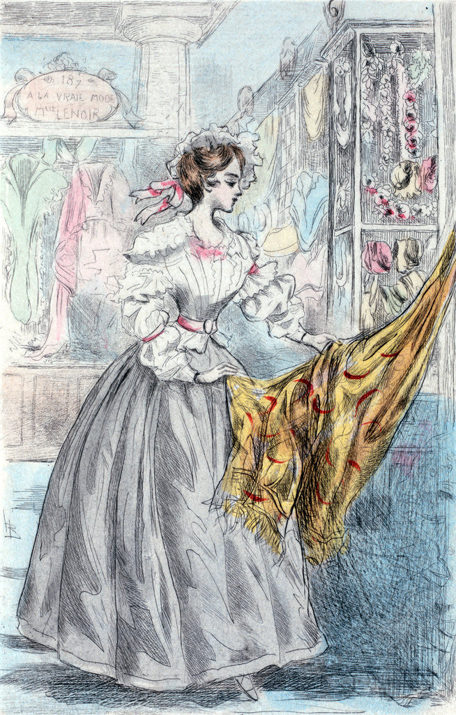 Detail of 1837, Women's fashion in nineteenth-century Paris by Henri Boutet