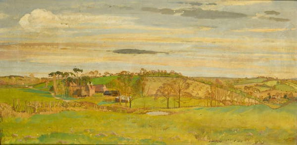 Detail of A Kentish Landscape, c.1914-16 by Charles Sims