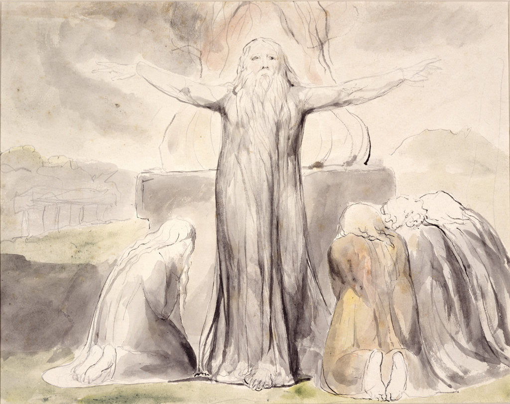 Detail of Job's Sacrifice: And my servant Job shall pray for you by William Blake