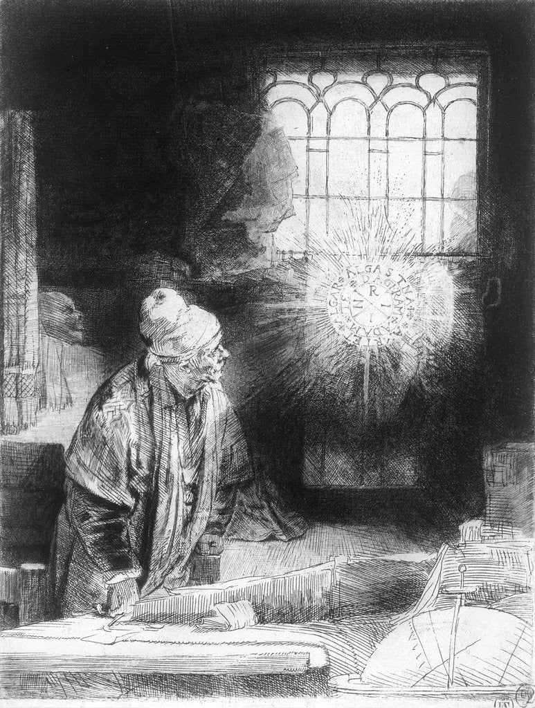 Detail of Dr Faustus in his Study by Rembrandt Harmensz. van Rijn