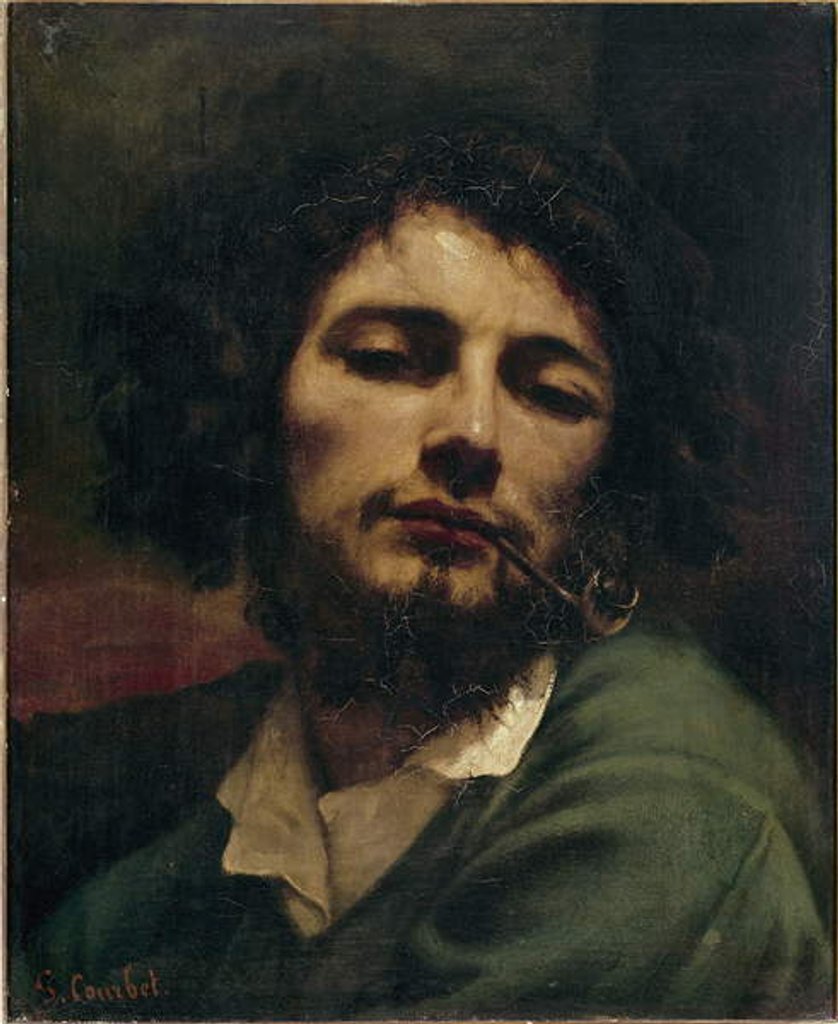 Detail of Self-portrait or the man with the pipe by Gustave Courbet