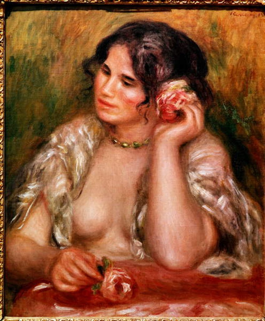 Detail of Gabrielle has the rose by Pierre Auguste Renoir