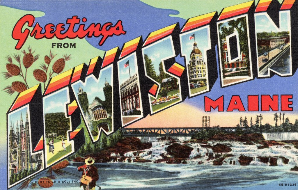 Detail of Greeting Card from Lewiston, Maine by Corbis