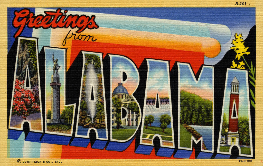 Detail of Greeting Card from Tuscaloosa, Alabama by Corbis