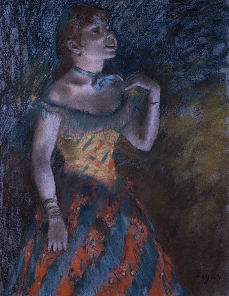 Detail of La Chanteuse verte by Edgar Degas