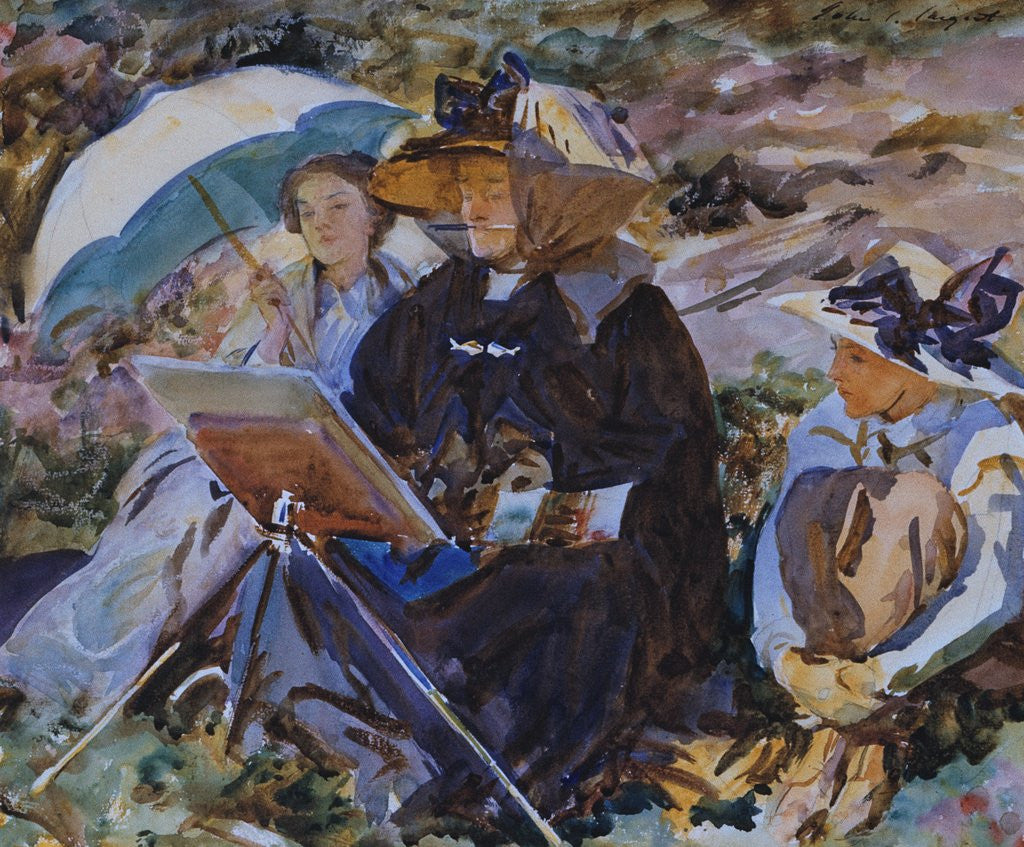 Detail of Simplon Pass: The Lesson by John Singer Sargent