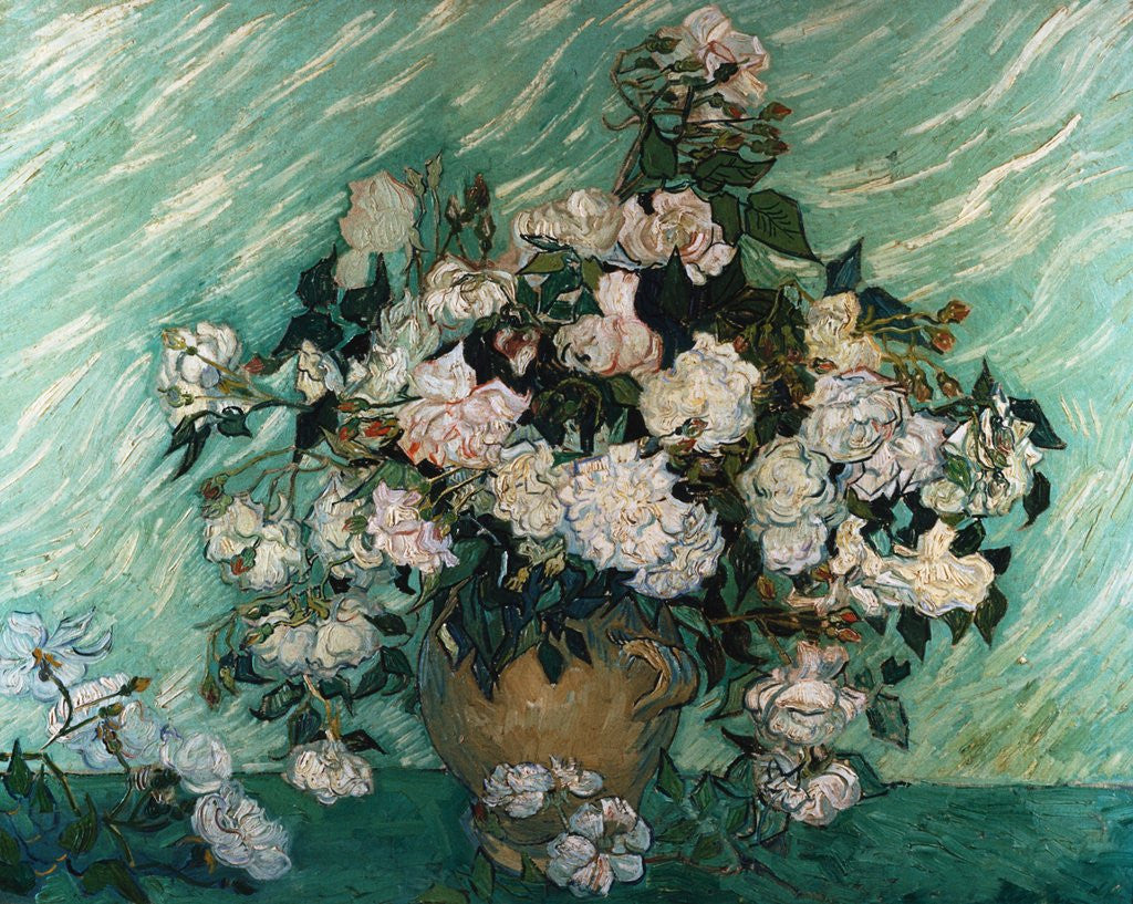 Detail of Roses by Vincent Van Gogh