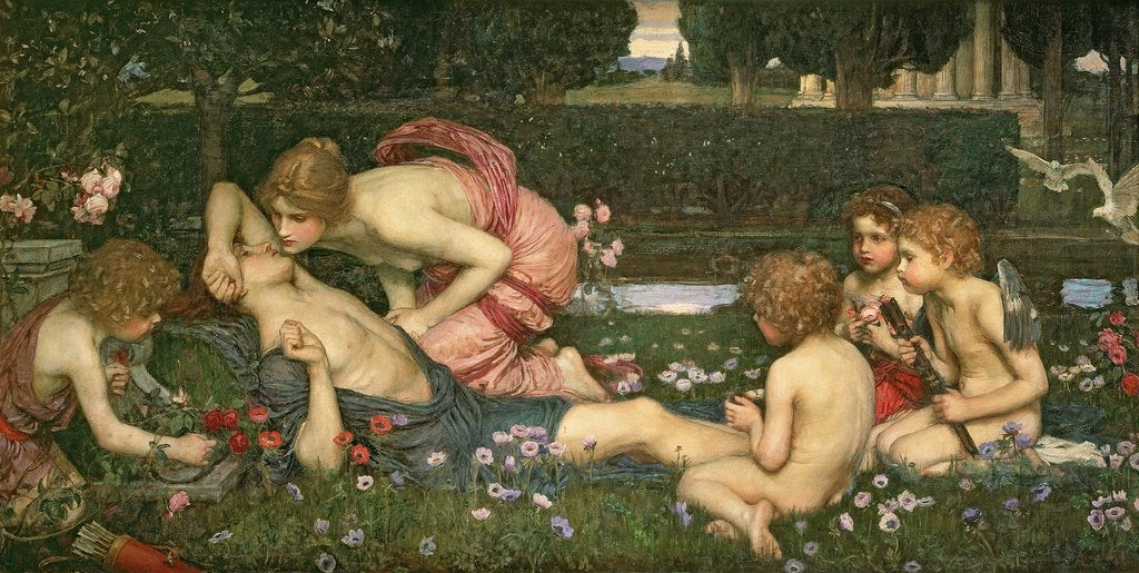 Detail of The Awakening of Adonis, 1899 by John William Waterhouse