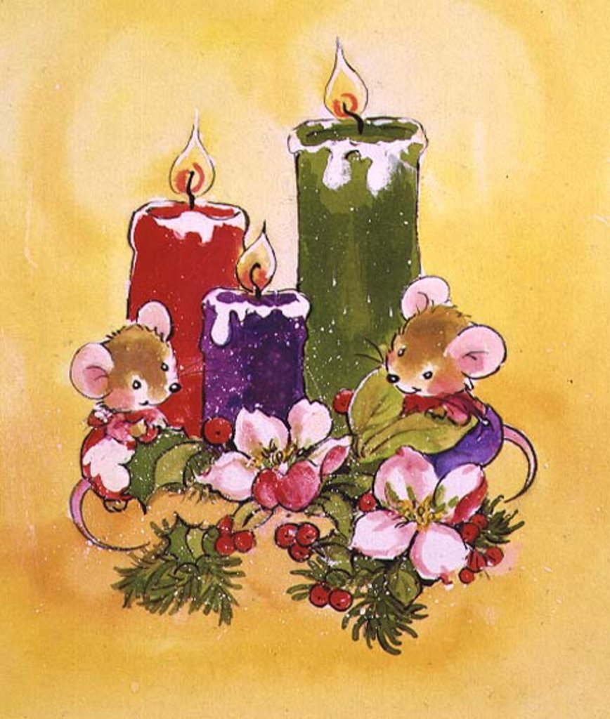 Detail of Mice with Candles by Diane Matthes