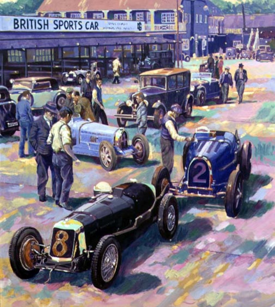 Detail of Brooklands Heyday by Clive Metcalfe