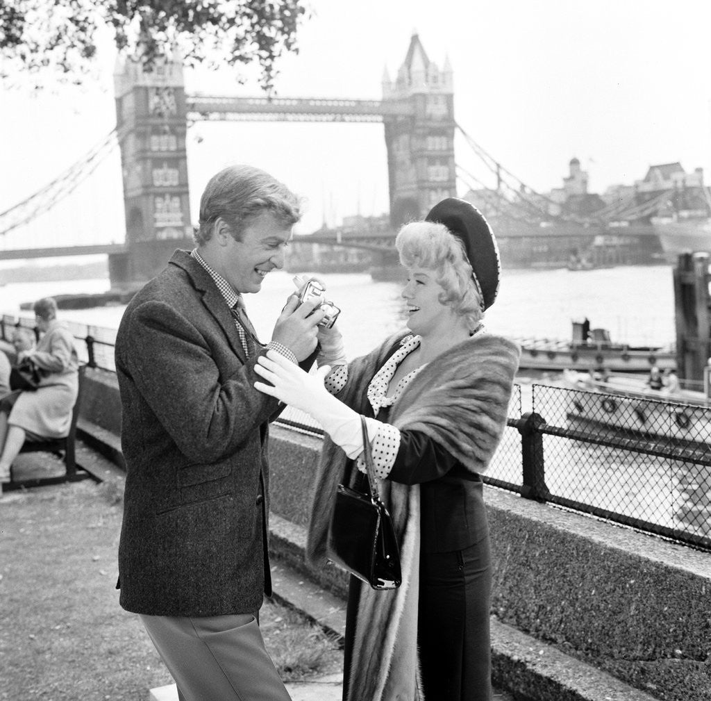 Detail of Michael Caine and Shelley Winters filming Alfie by Anonymous