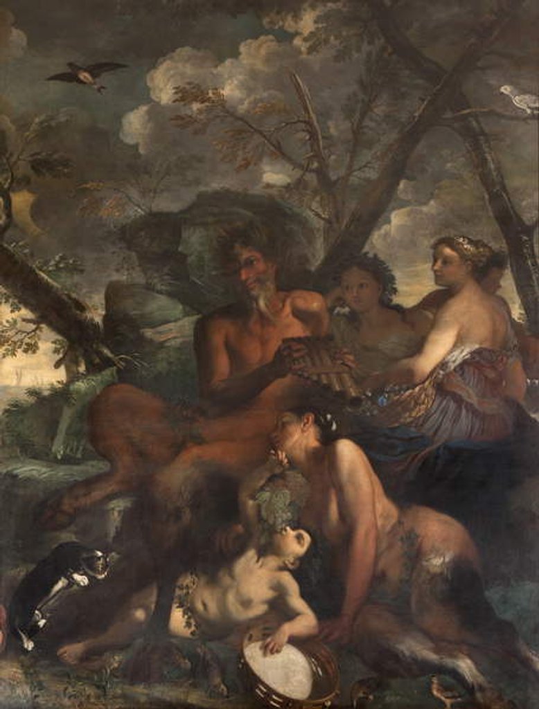 Detail of Thee feeding of Bacchus, Myth of Orpheus by Italian School