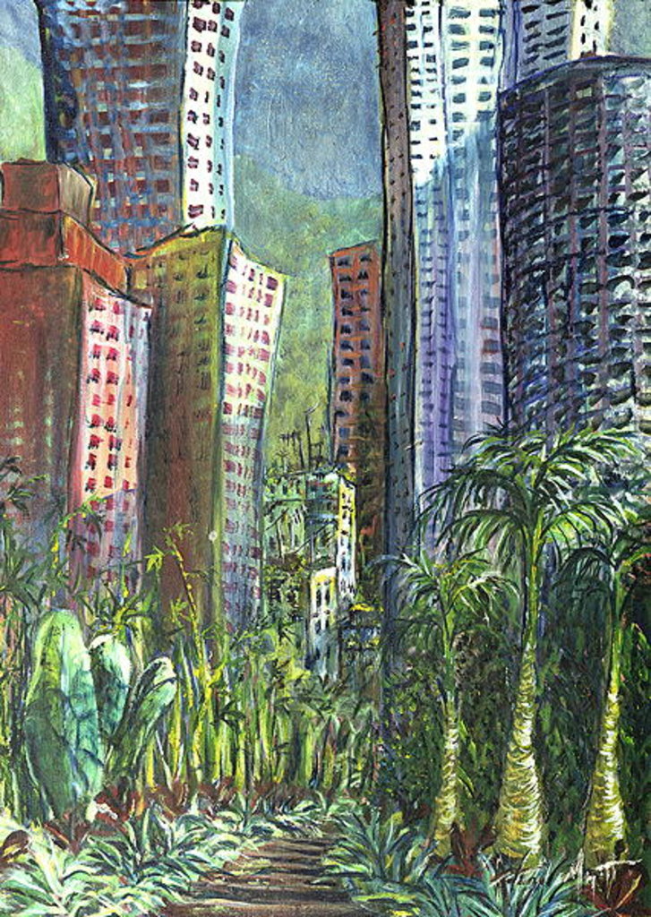 Detail of High Rise, Hong Kong, 1997 by Antonia Myatt