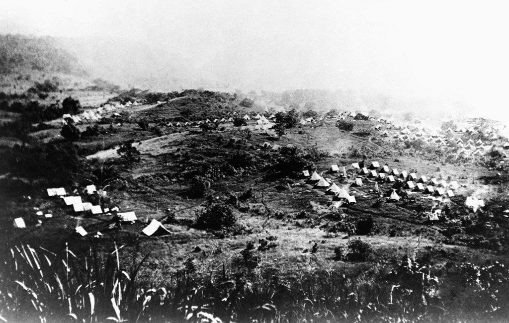 Detail of Sixth and Ninth Cavalry camp in Cuba during Spanish-American War. 1898. by Corbis