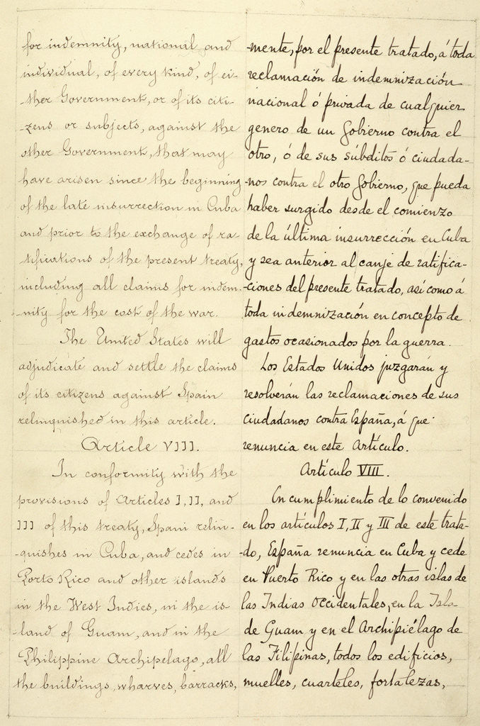 Detail of Treaty of Paris, 1898 by Corbis