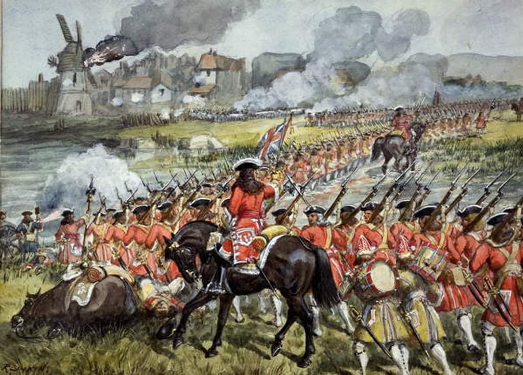 Detail of The 16th Regiment of Foot at Blenheim, 13th August 1704, c.1900 by Richard Simkin