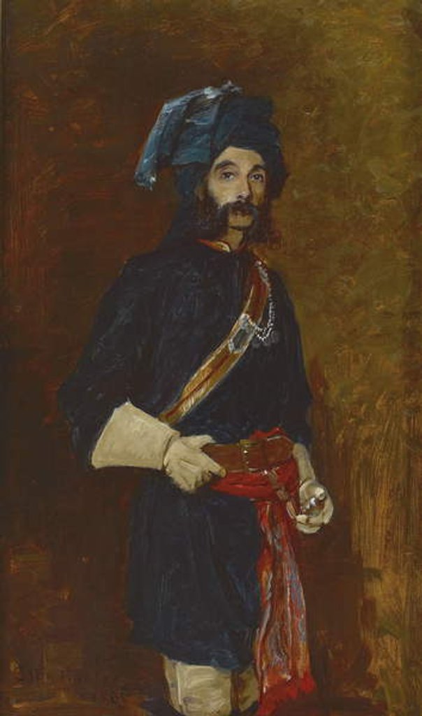 Detail of Surgeon John Henry Sylvester, 11th Bengal Cavalry, c.1865, 1885 by Colin Hunter