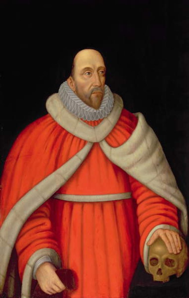 Detail of Portrait of Sir Edward Coke 1587 by English School