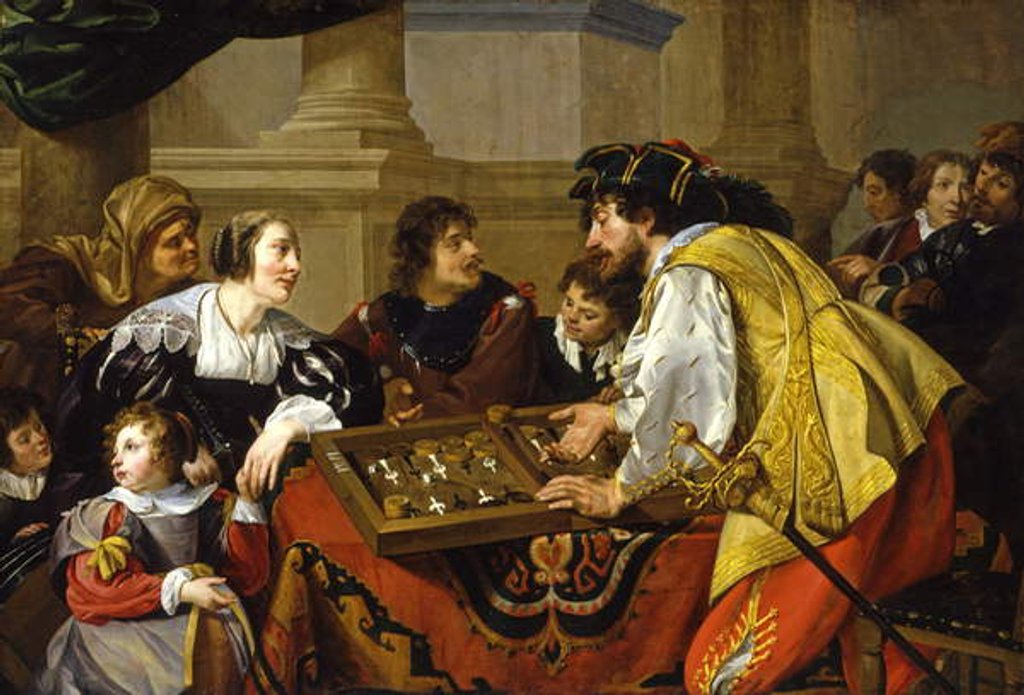 Detail of The Backgammon Players, 1634 by Theodor Rombouts