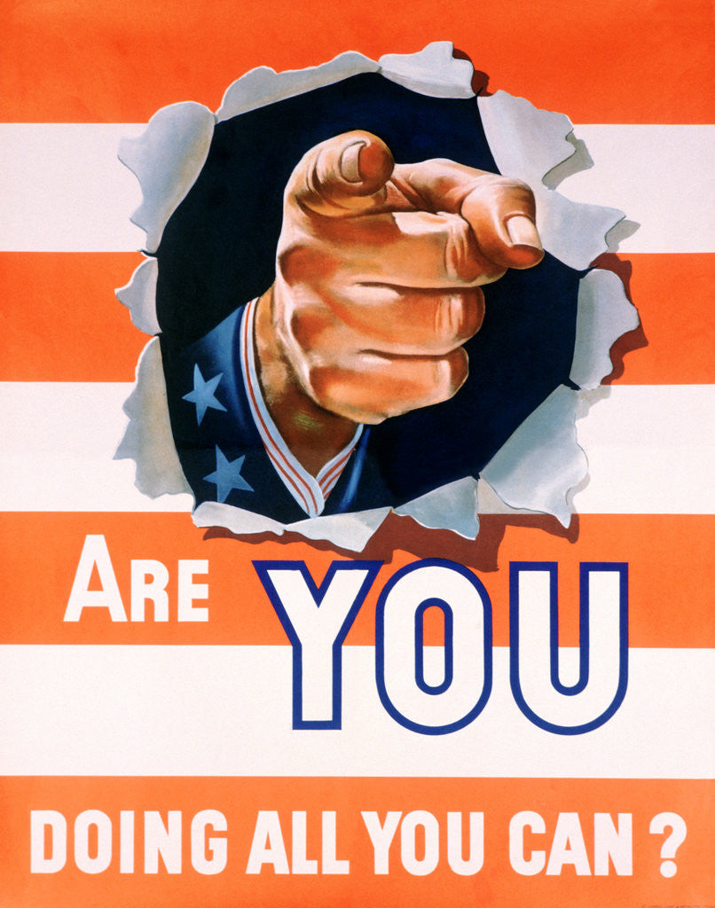 Detail of Are You Doing All You Can? World War II Poster by Corbis