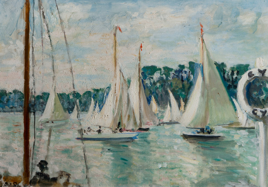 Detail of Racing Yachts on the Seine by Jacques-Emile Blanche