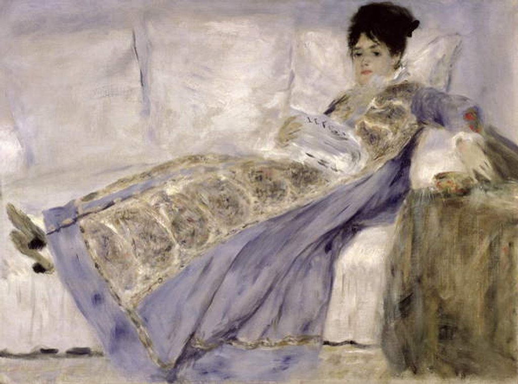 Detail of Madame Monet on a Sofa, c.1874 by Pierre Auguste Renoir